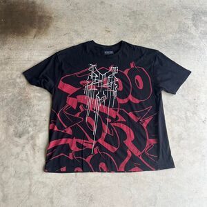 Zoo York Graffiti y2k AOP black Tee Tattoo Mens size XXL